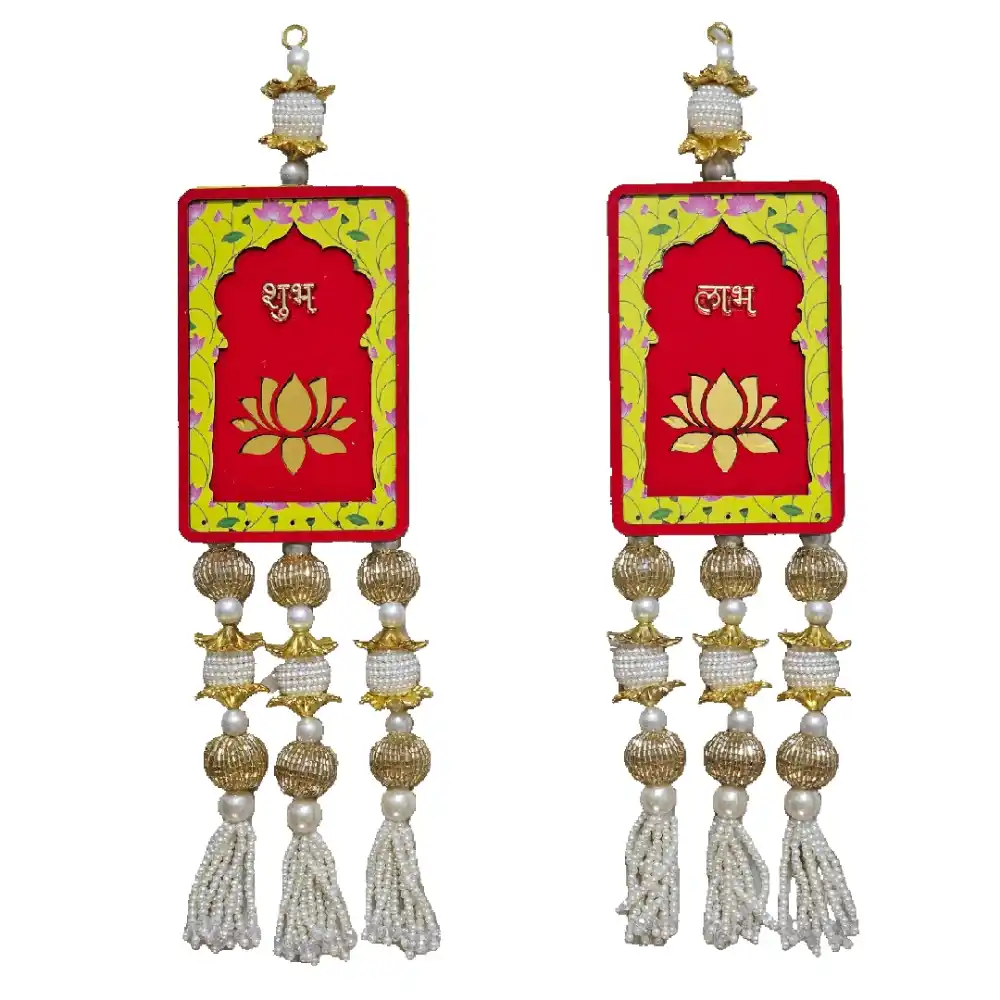 Handcrafted Shubh Labh door hangings for Diwali decor